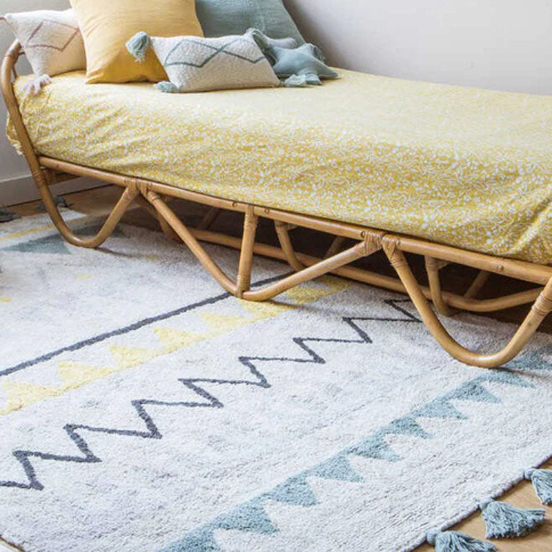 Azteca Rug by Lorena Canals, showing azteca rug in live shot.