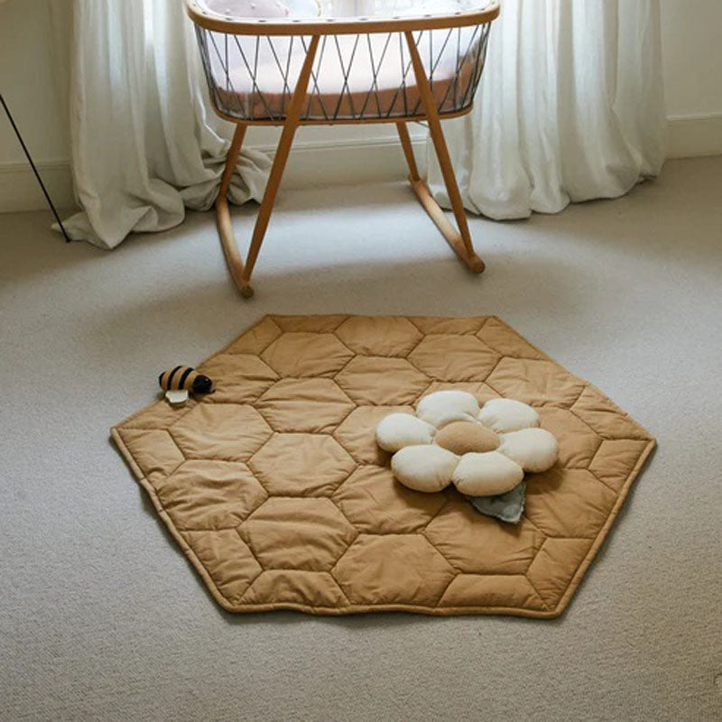 Playmat Honeycomb by Lorena Canals, showing playmat honeycomb in live shot.