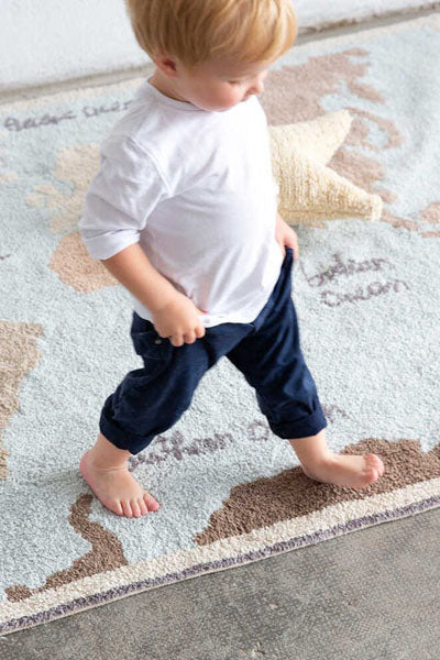 Back-to-School Rug by Lorena Canals, showing back-to-school rug in live shot.