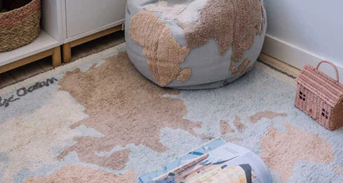 Back-to-School Rug by Lorena Canals, showing back-to-school rug in live shot.