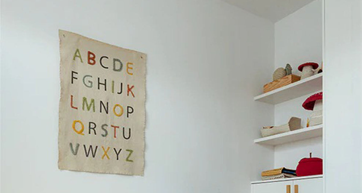 Back-to-School Wall Hanger by Lorena Canals, showing back-to-school wall hanger in live shot.
