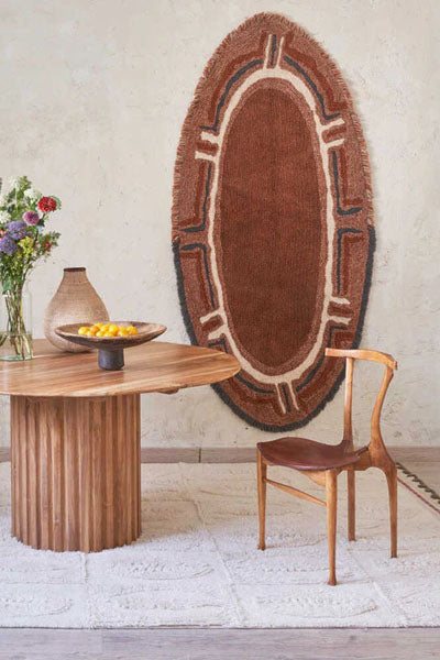 Bahari Wool Rug by Lorena Canals, showing bahari wool rug in live shot.