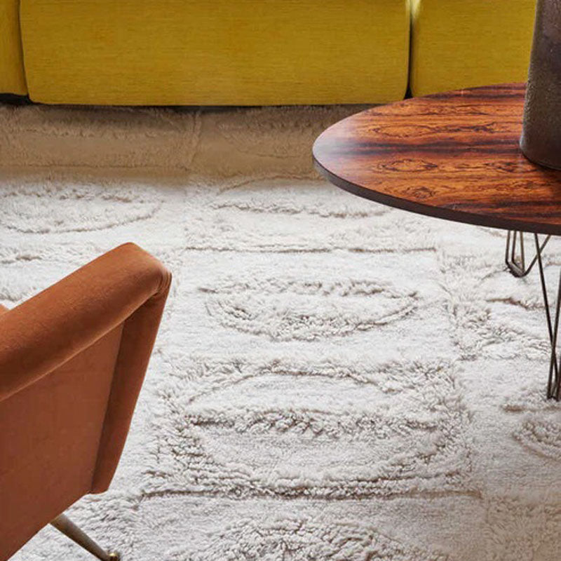 Bahari Wool Rug by Lorena Canals, showing bahari wool rug in live shot.