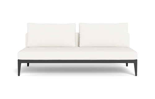 Balmoral Armless Sectional Sofa by Harbour - Asteroid Aluminum, Blanco Panama.