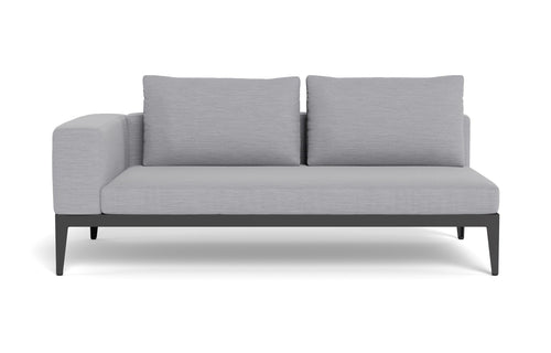 Balmoral One Arm Sectional Sofa by Harbour - Left, Asteroid Aluminum, Cloud Panama.