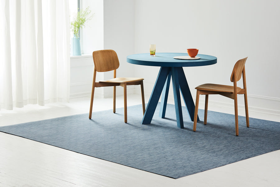 Bamboo Grand Large Rug by Chilewich, showing bamboo grand large rug in live shot.