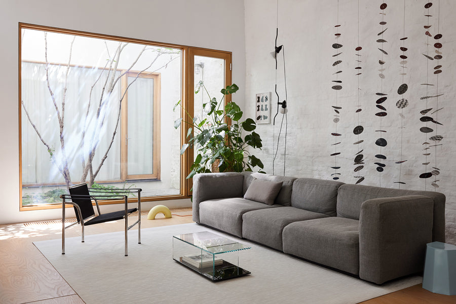 Bamboo Large Rug by Chilewich, showing bamboo large rug in live shot.