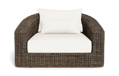 Barcelona Arm Chair by Harbour - Taupe Wicker, Blanco Panama.