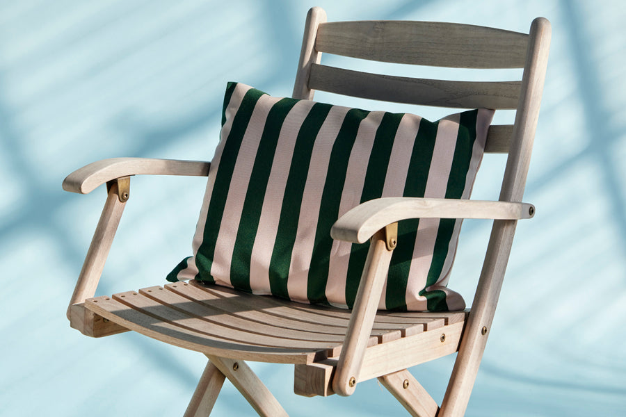 Barriere Pillow by Skagerak, showing barriere pillow in live shot.