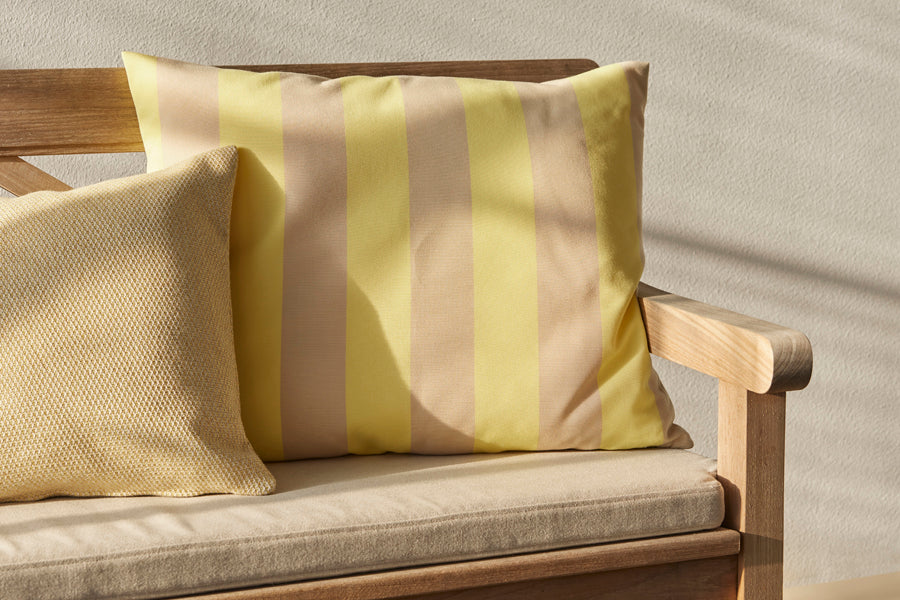 Barriere Pillow by Skagerak, showing barriere pillow in live shot.