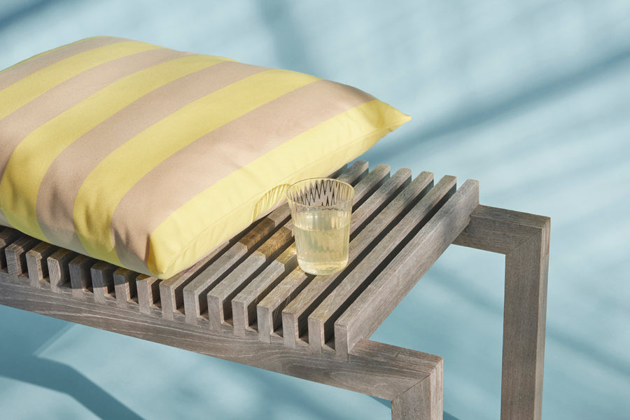 Barriere Pillow by Skagerak, showing barriere pillow in live shot.