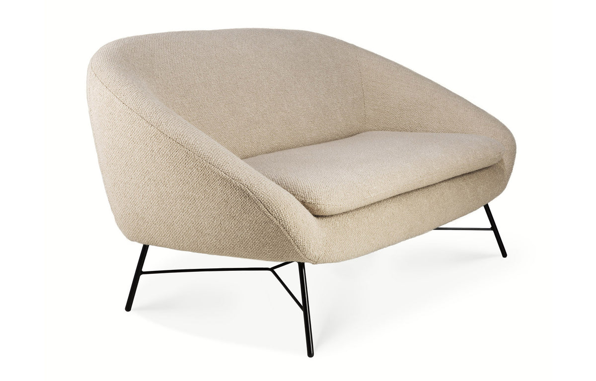 Barrow Sofa by Ethnicraft, showing angle view of barrow sofa.