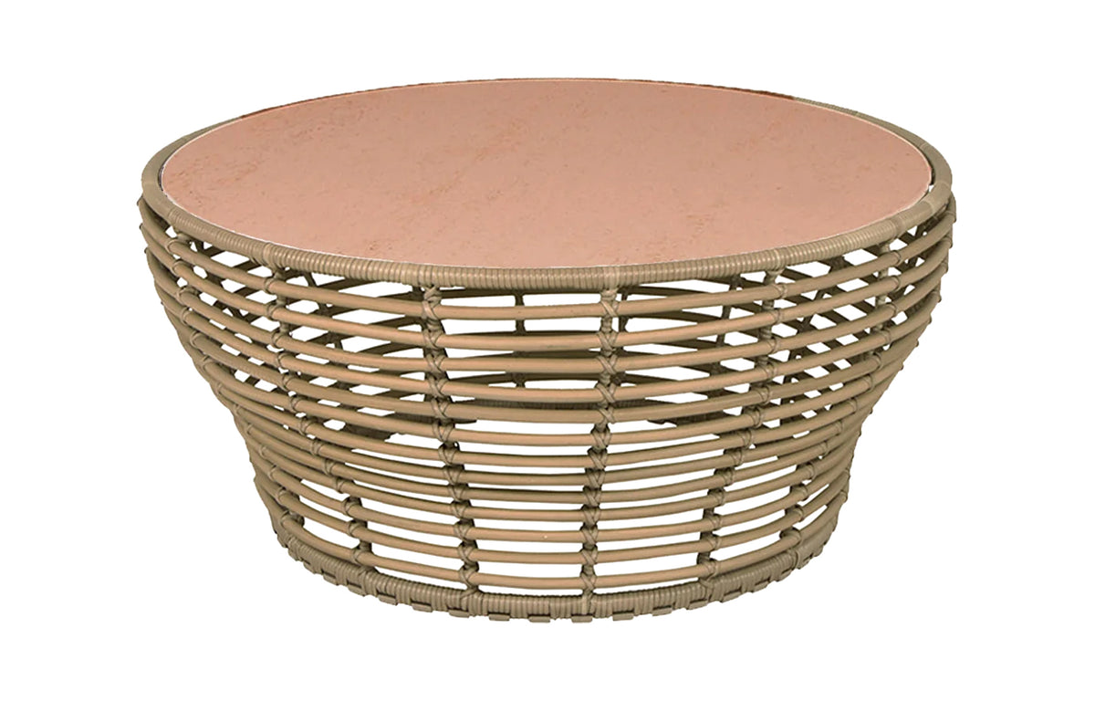 Basket Coffee Table by Cane-Line - Large, Natural Weave, Terracotta Ceramic *.