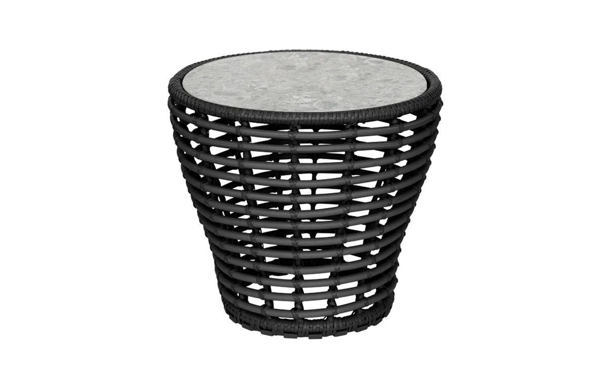 Basket Coffee Table by Cane-Line - Small, Graphite Weave, Multi Colour Ceramic *.