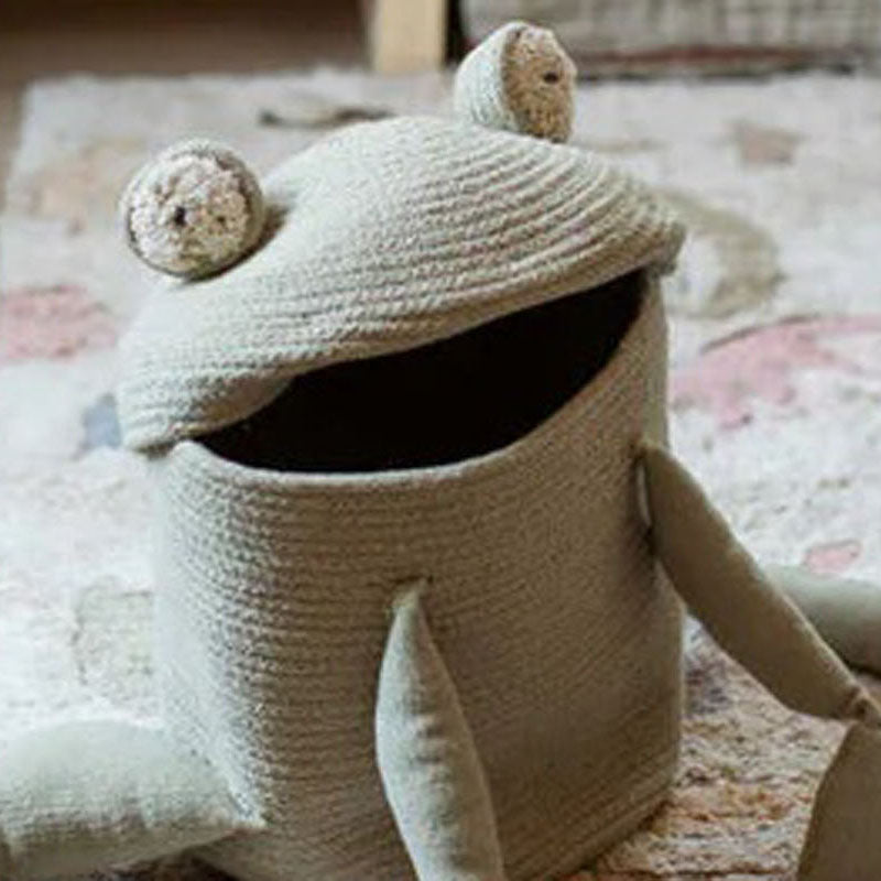 Basket Fred the Frog by Lorena Canals, showing basket fred the frog in live shot.