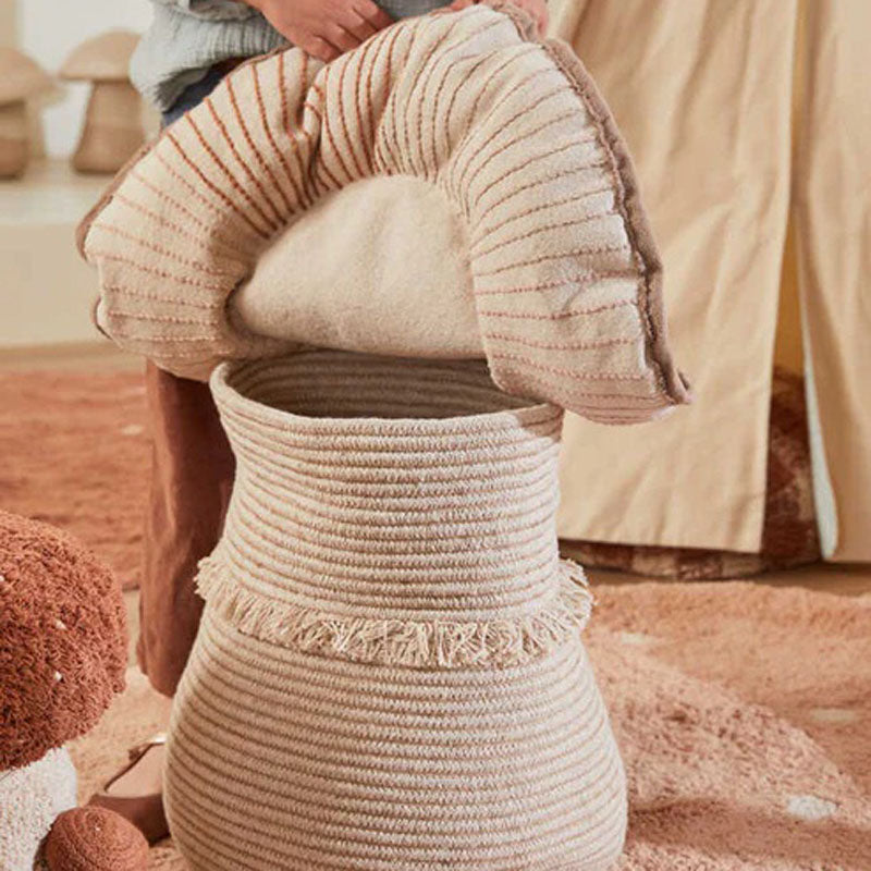 Giant Mushroom Basket by Lorena Canals, showing giant mushroom basket in live shot.
