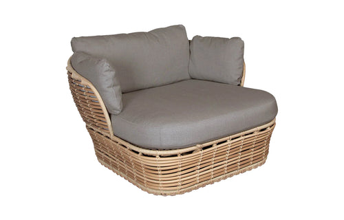 Basket Lounge Chair by Cane-Line - Natural Weave/Taupe Cushions.