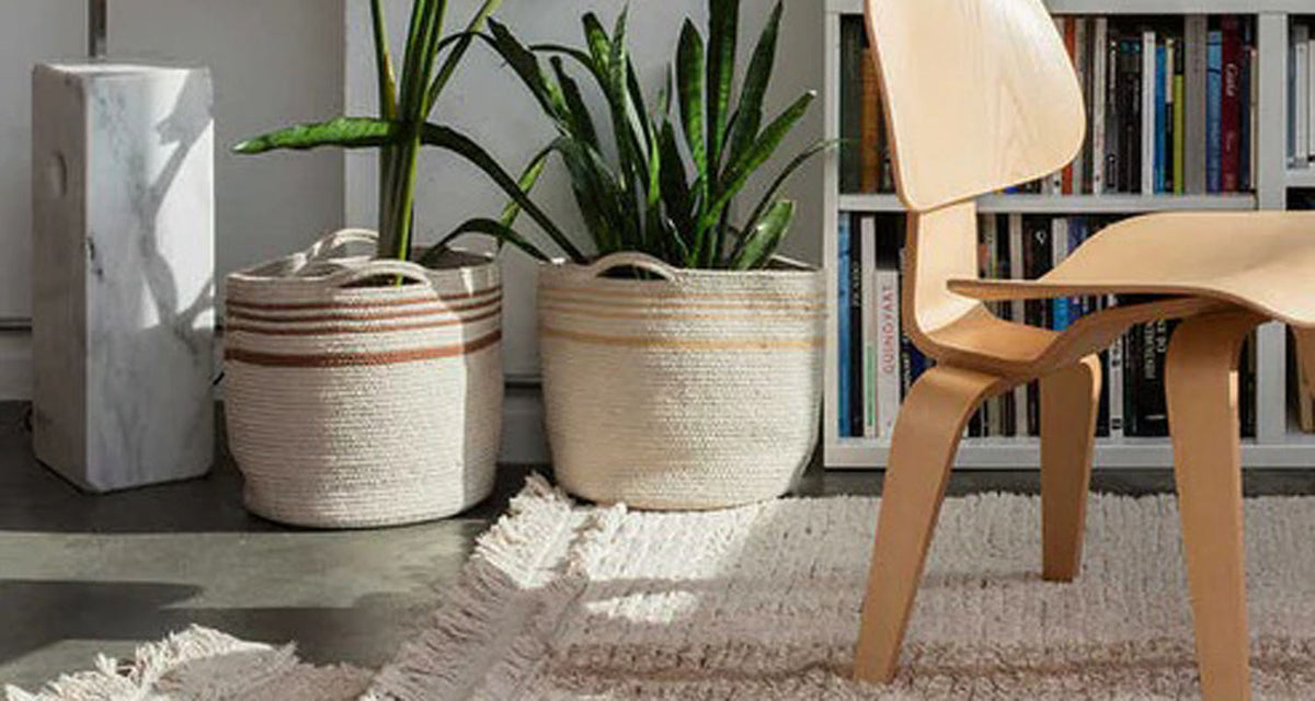 Reversible Basket by Lorena Canals, showing reversible basket in live shot.
