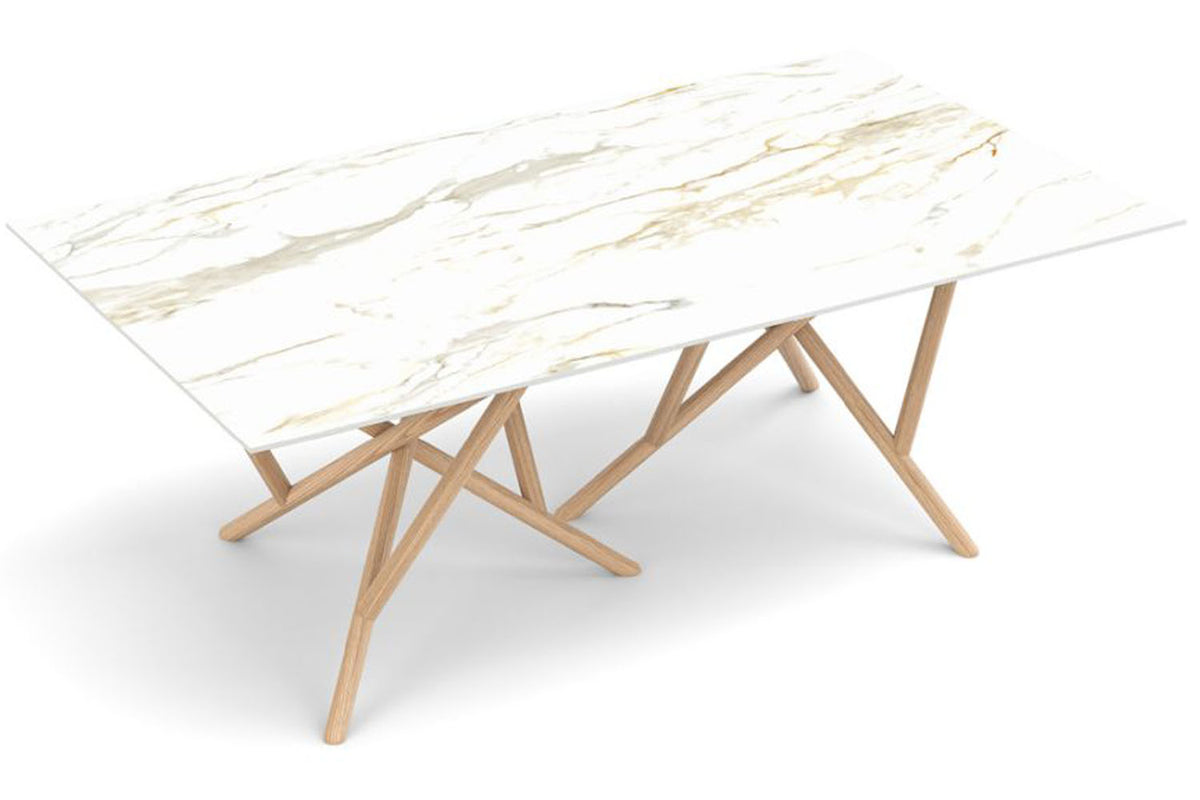 Baton Sintered Stone Top Rectangular Table by Copeland Furniture, showing top view of baton sintered stone top rectangular table.