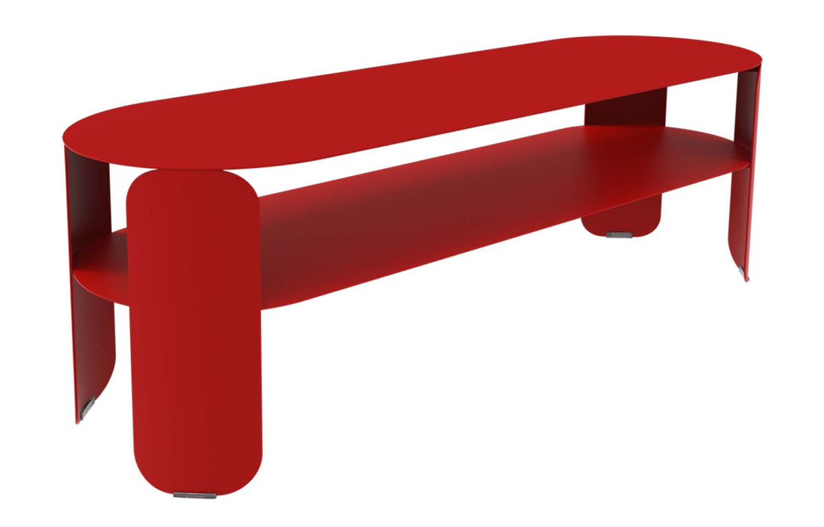 BeBop Low Console Table by Fermob - Poppy Red.