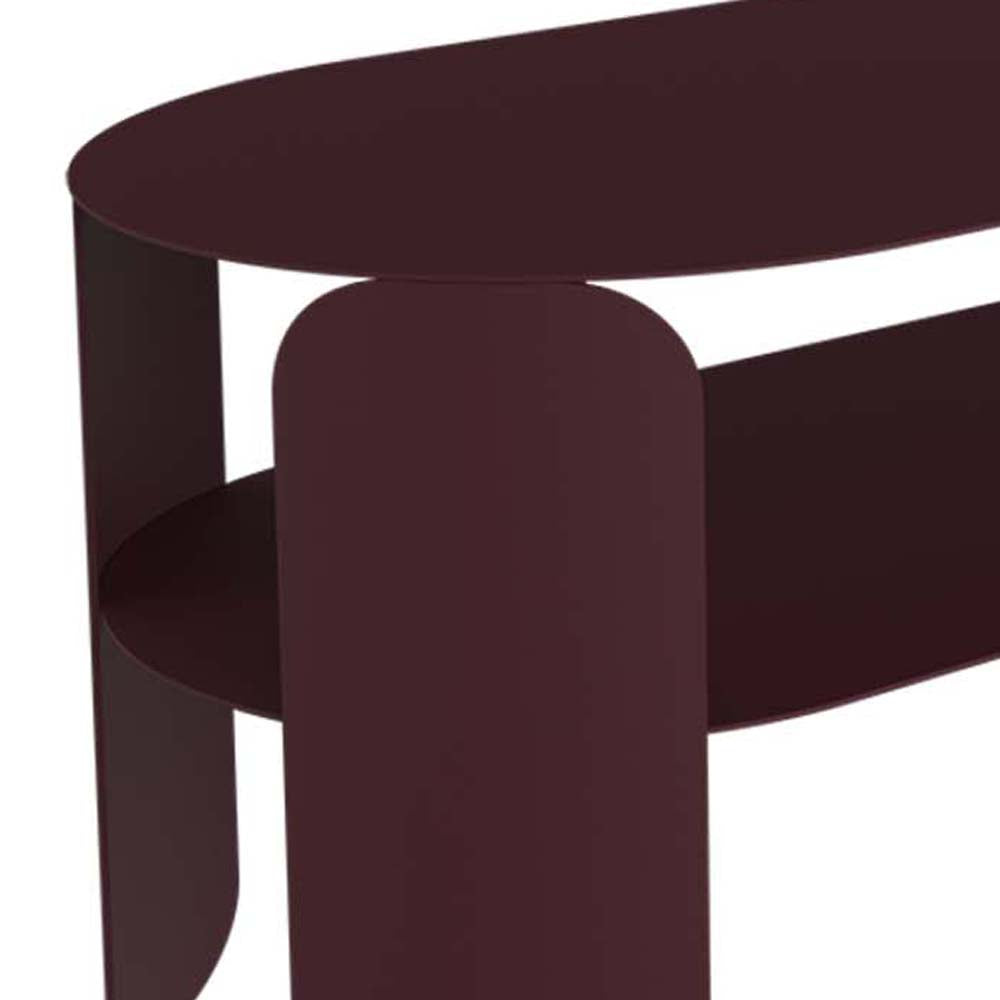 BeBop Low Console Table by Fermob, showing closeup view of bebop low console table.