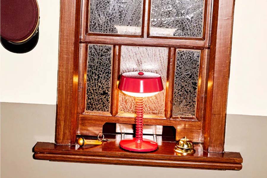 Bellboy Table Lamp by Fatboy, showing bellboy table lamp in live shot.