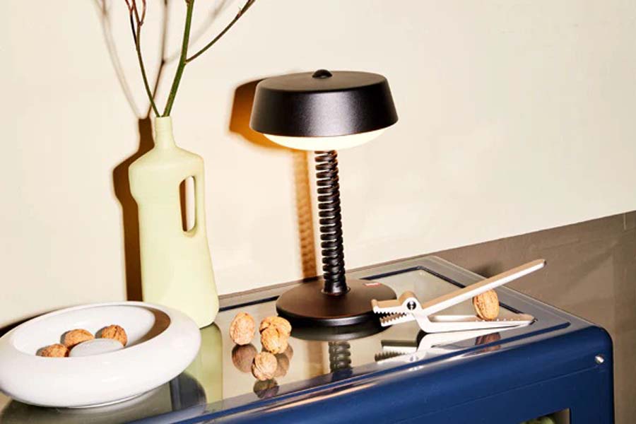 Bellboy Table Lamp by Fatboy, showing bellboy table lamp in live shot.