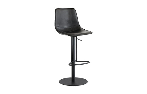 Beny Hydraulic Bar Stool by Mobital - Retro Black Leatherette/Black Powder Coated Frame.