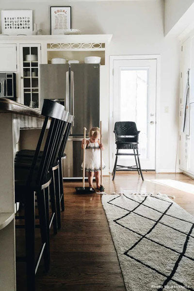 Bereber Washable Rug by Lorena Canals, showing bereber washable rug in live shot.