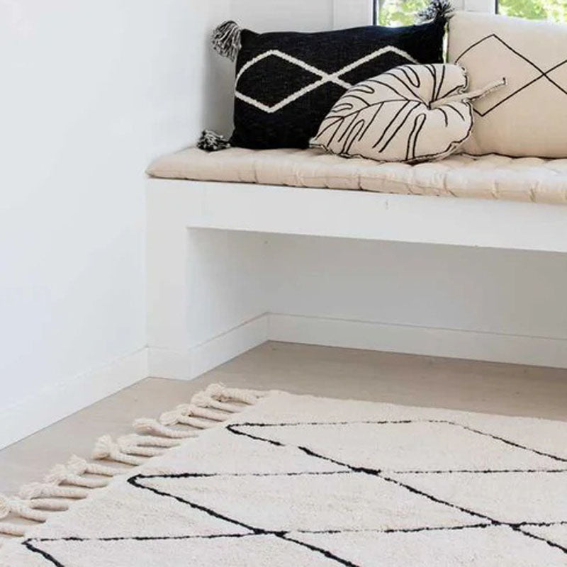 Bereber Washable Rug by Lorena Canals, showing bereber washable rug in live shot.