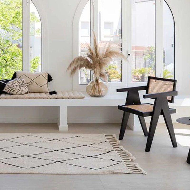 Bereber Washable Rug by Lorena Canals, showing bereber washable rug in live shot.
