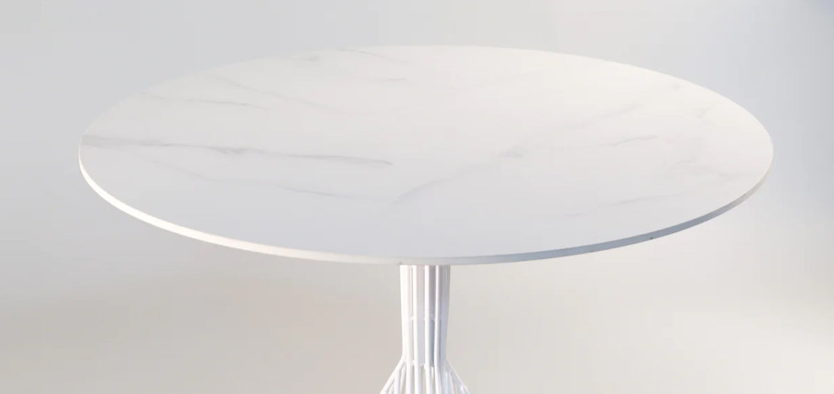 Bistro Cafe Table by Bend, showing closeup view of bistro cafe table in live shot.