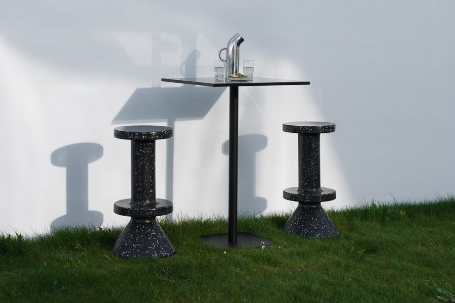 Bit Barstool by Normann Copenhagen, showing bit barstools in live shot.