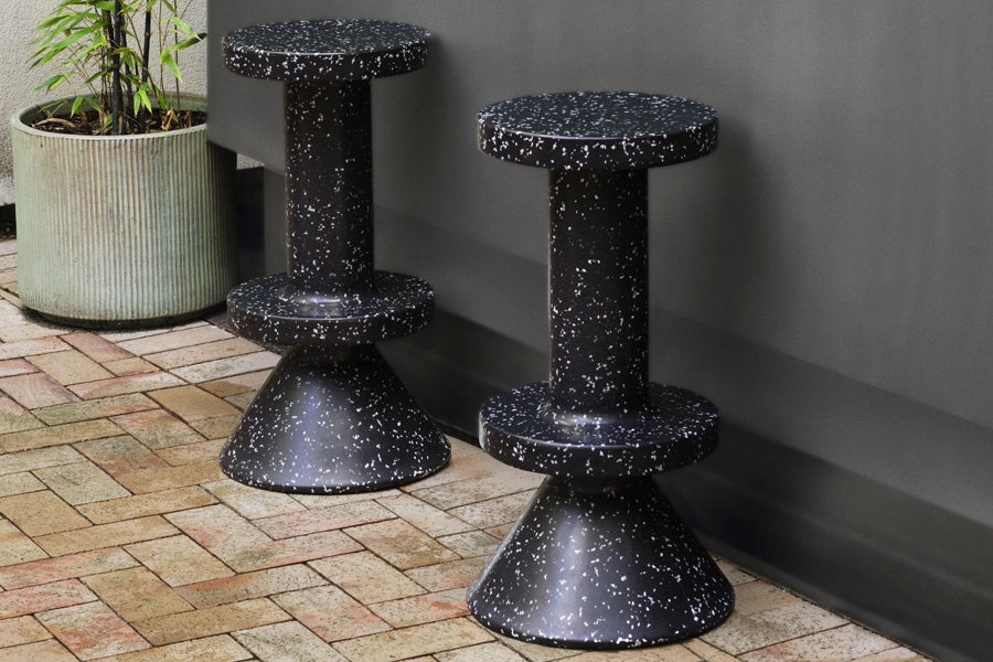 Bit Barstool by Normann Copenhagen, showing bit barstools in live shot.