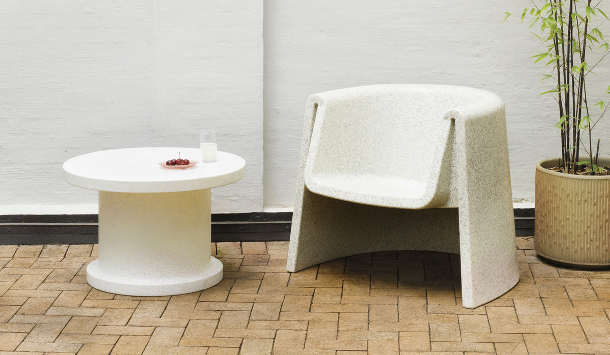 Bit Coffee Table by Normann Copenhagen, showing bit coffee table in live shot.