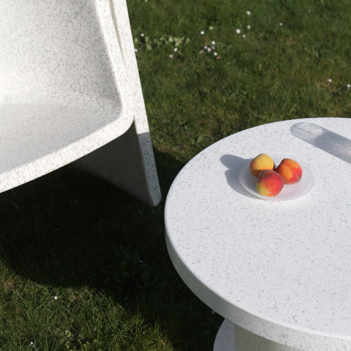 Bit Coffee Table by Normann Copenhagen, showing closeup view of bit coffee table in live shot.