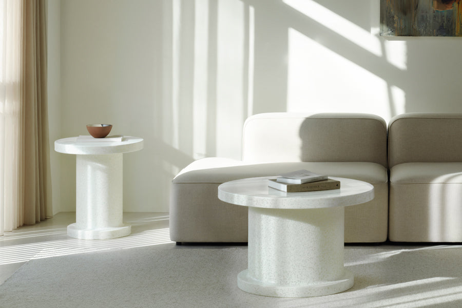 Bit Coffee Table by Normann Copenhagen, showing bit coffee table in live shot.