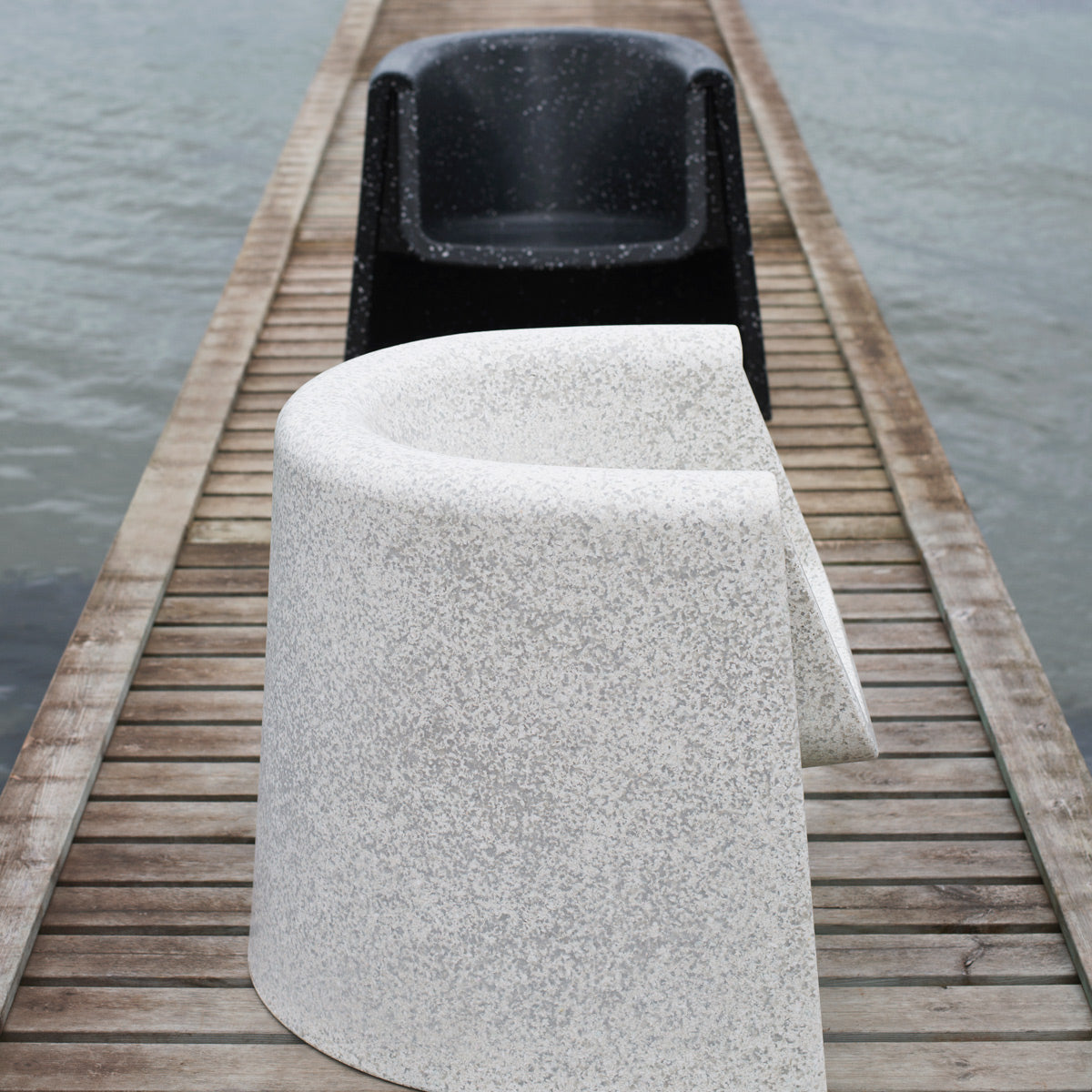 Bit Lounge Chair by Normann Copenhagen, showing big lounge chairs in live shot.