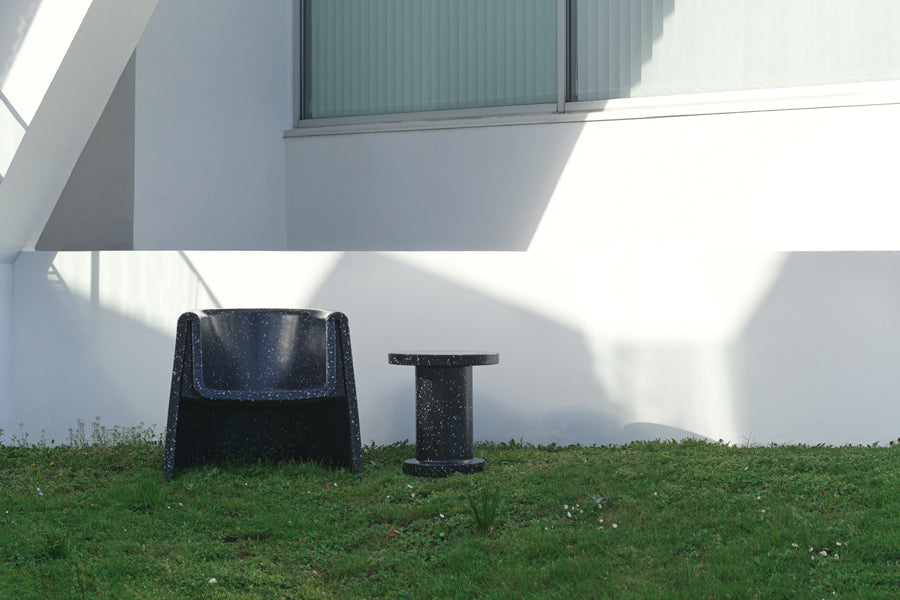 Bit Lounge Chair by Normann Copenhagen, showing big lounge chair in live shot.