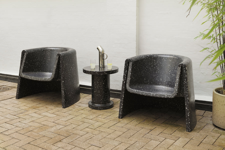 Bit Lounge Chair by Normann Copenhagen, showing big lounge chairs in live shot.