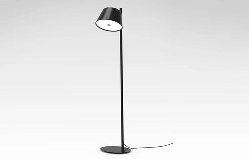 Tam Tam P Stem Floor Lamp by Marset - 1 Shade, Black Lacquered Aluminium.