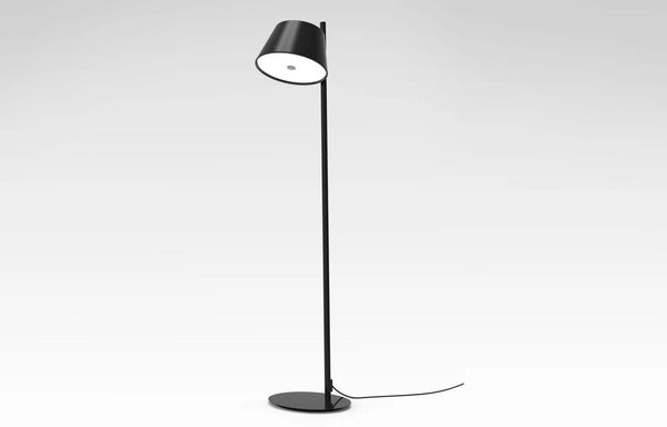 Tam Tam P Stem Floor Lamp by Marset - 1 Shade, Black Lacquered Aluminium.