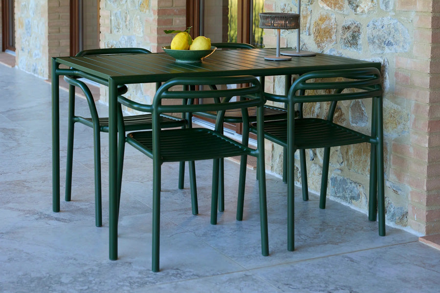 Bliss Dining Table by Cane-Line, showing bliss dining table in live shot.