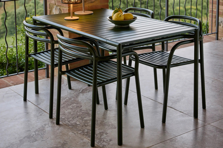 Bliss Dining Table by Cane-Line, showing bliss dining table in live shot.