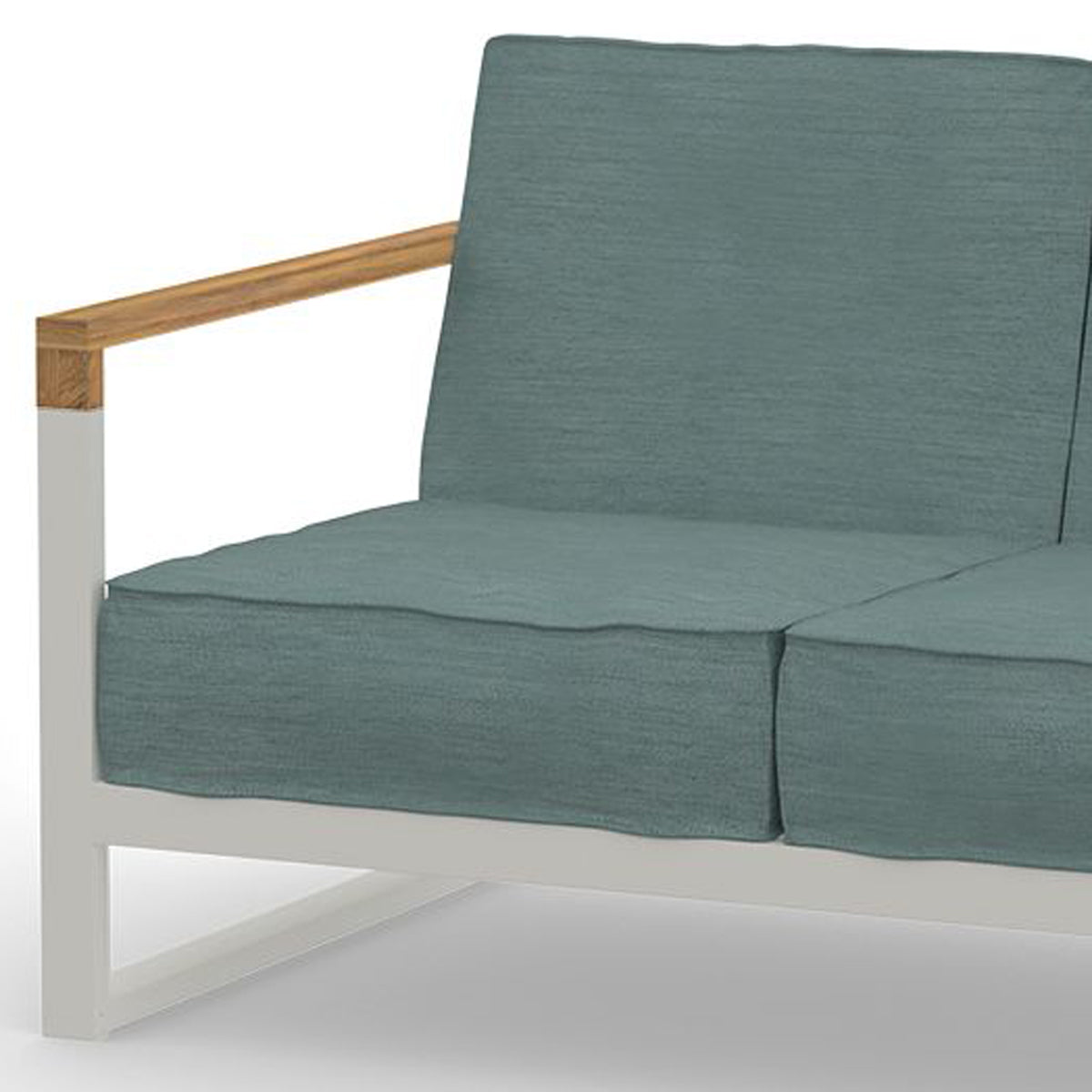 Bondi Beau 2-Seater by Mamagreen, showing closeup view of bondi beau 2-seater in ultra durable category m/acqua agora waterproof cushion.