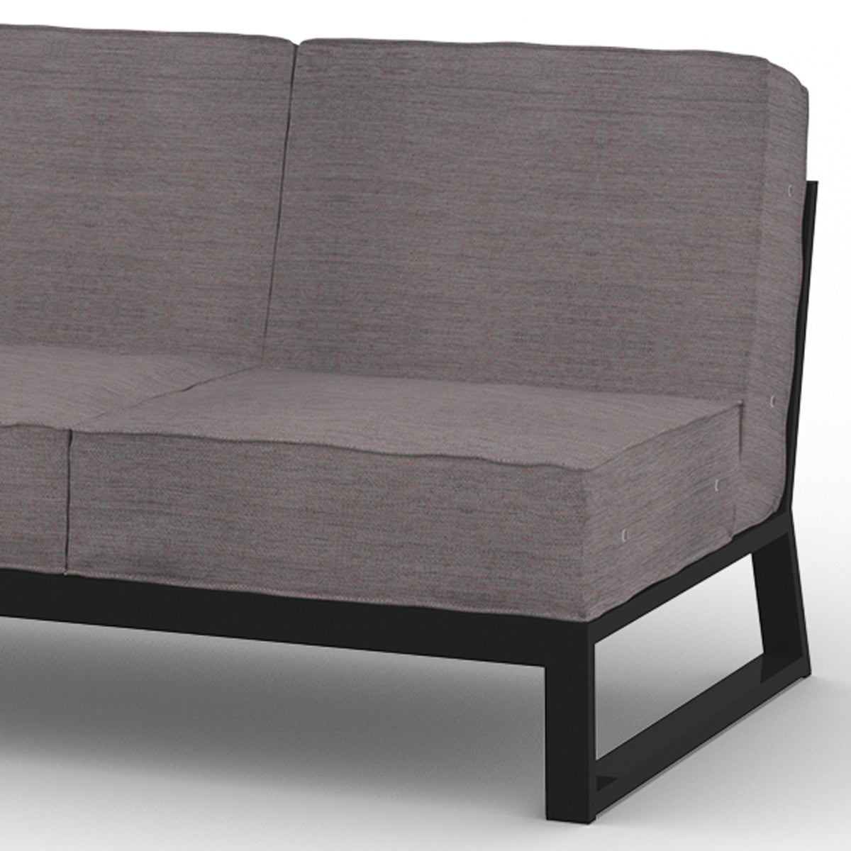 Bondi Beau 2-Seater Right Hand Module by Mamagreen, showing closeup view of bondi beau 2-seater right hand module in ultra durable category m/coral dust agora waterproof cushion.