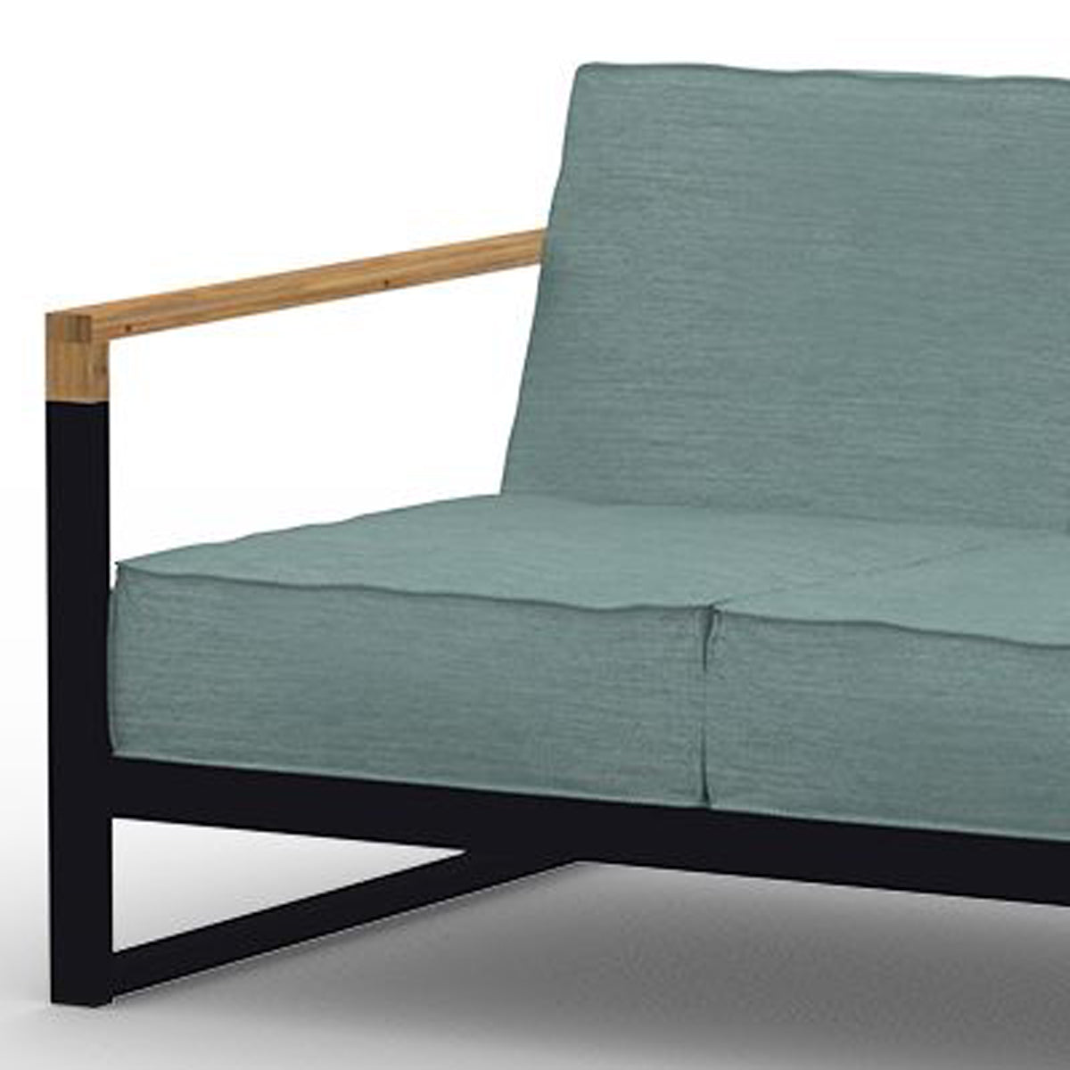 Bondi Beau 4-Seater by Mamagreen, showing closeup view of bondi beau 4-seater in gloss category b/acqua agora waterproof cushion.