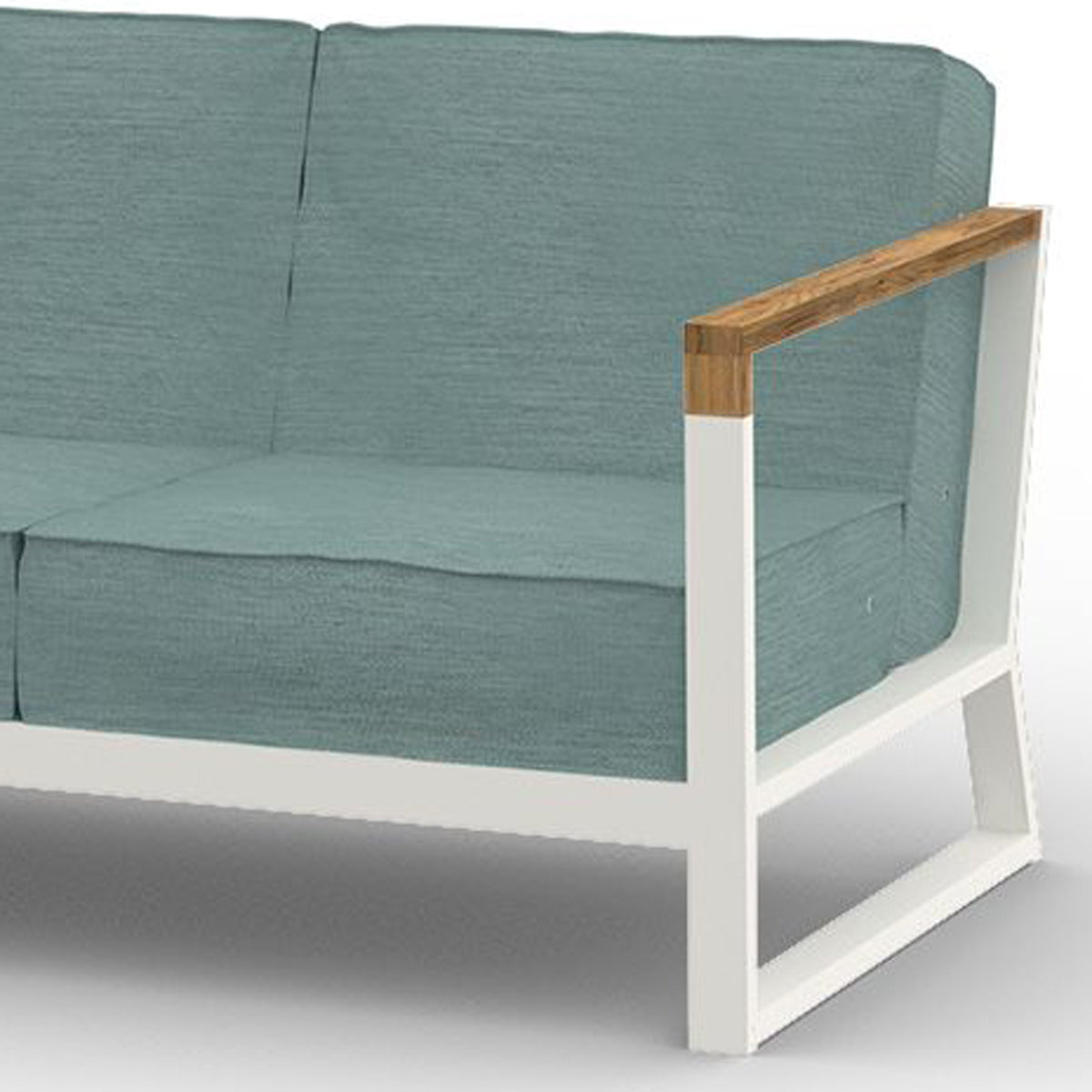 Bondi Beau 4-Seater by Mamagreen, showing closeup view of bondi beau 4-seater in ultra durable category m/acqua agora waterproof cushion.
