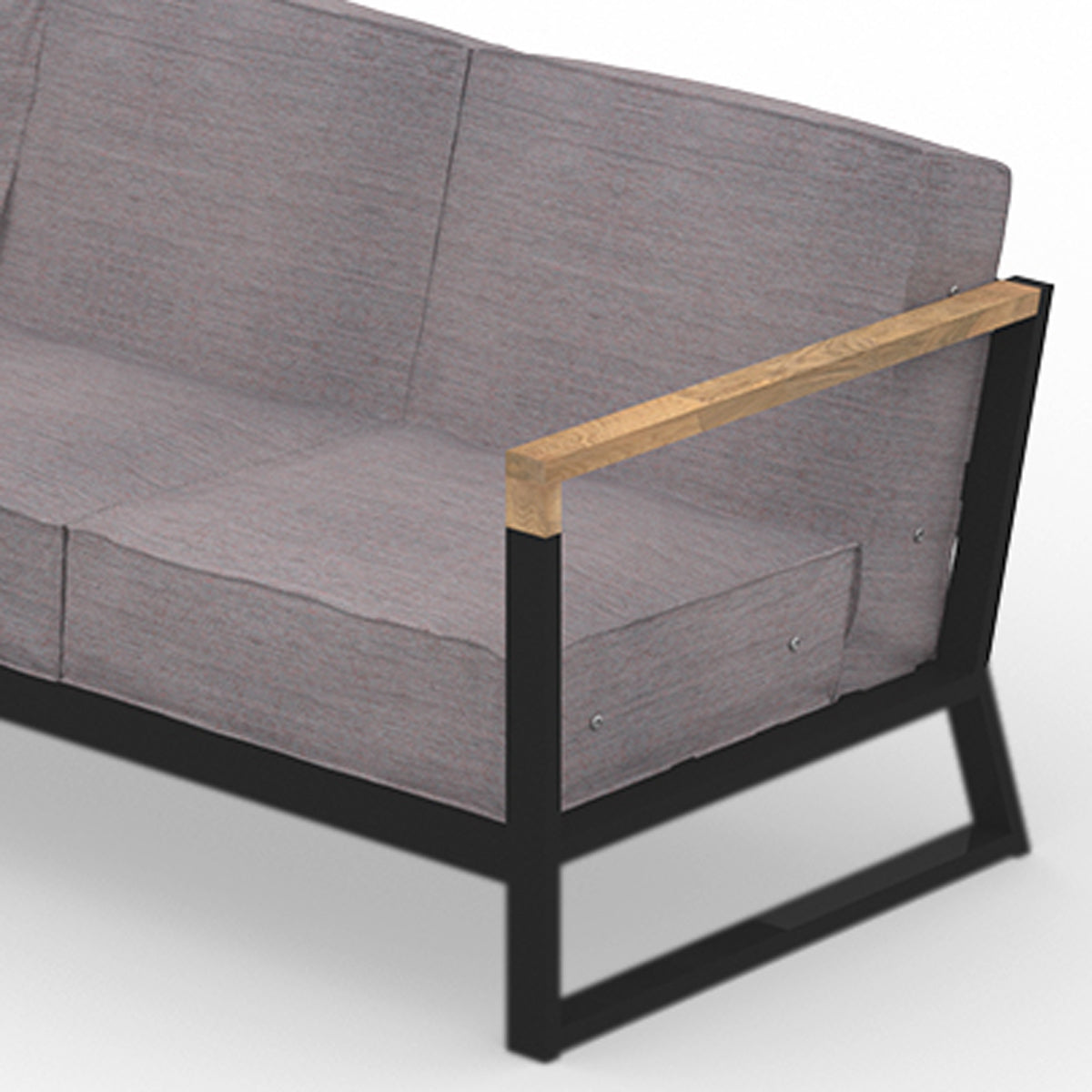 Bondi Beau Configuration 1 by Mamagreen, showing closeup view of bondi beau configuration 1 in ultra durable category m/coral dust agora waterproof cushion.