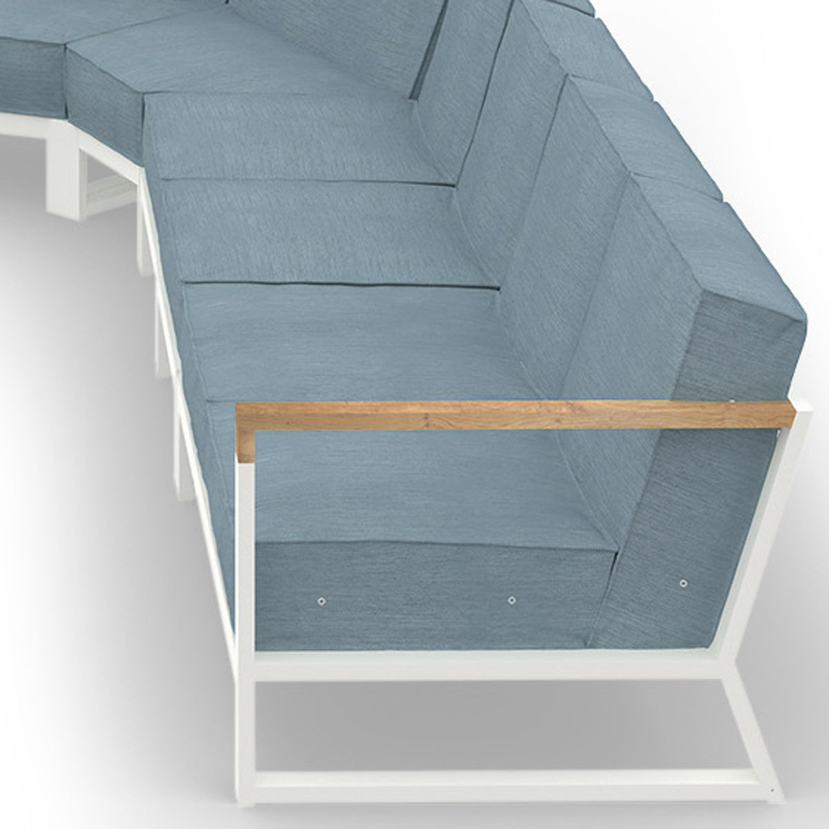 Bondi Beau Configuration 10 by Mamagreen, showing closeup view of bondi beau configuration 10 in ultra durable category m/acqua agora waterproof cushion.